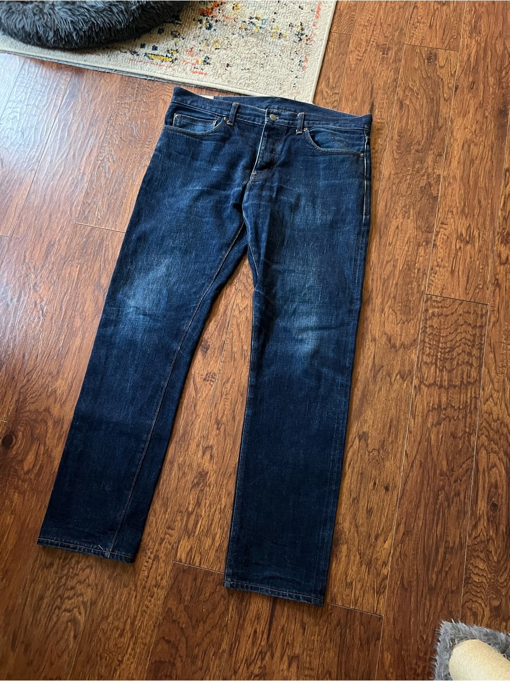 J Crew 484 Selvedge Slim Fit Raw Denim Jeans Dark Wash Men's Size 36x32